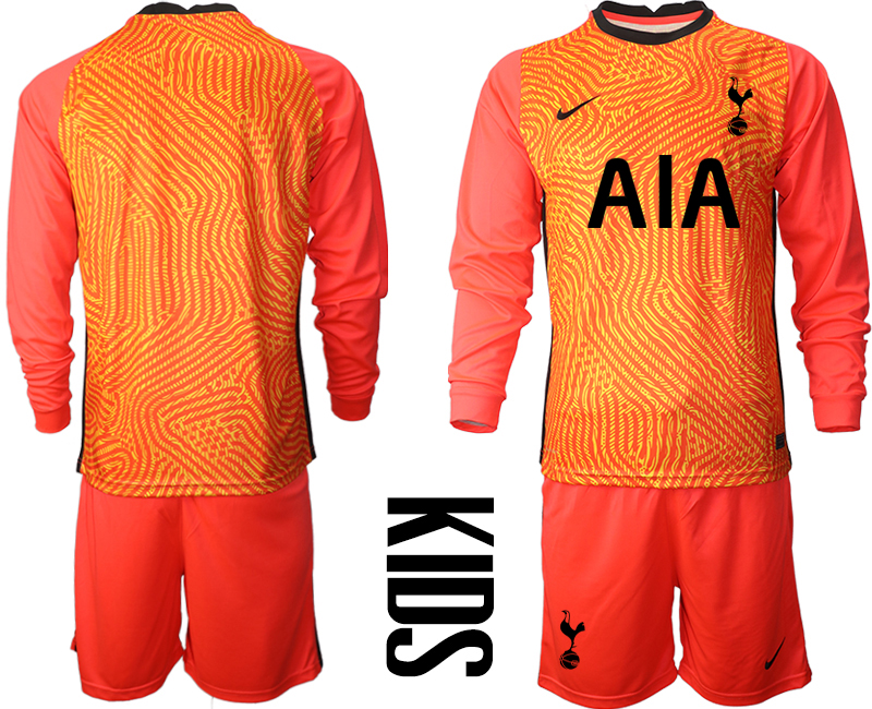 2021 Tottenham Hotspur red goalkeeper long sleeve youth soccer jerseys